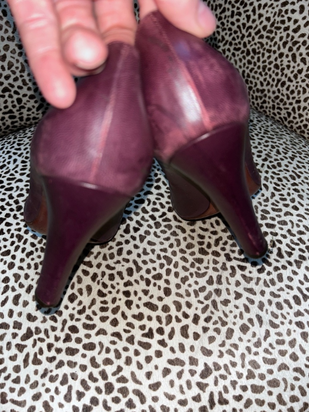 YSL Yves saint Laurent purple women's leather pump shoes 7 1/2 - Picture 5 of 6